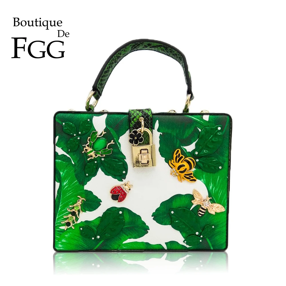 Boutique De FGG женские модные сумки через плечо с зеленым банановым листом, сумки с верхней ручкой, Женская Повседневная сумка через плечо