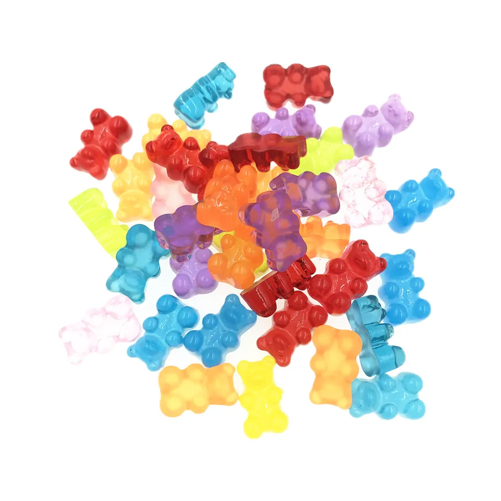 

50Pcs Cartoon Flat Back Resin Cabochon Transparent Mini Bear Jewelry Making Accessories DIY Embellishment for Scrapbooking Decor
