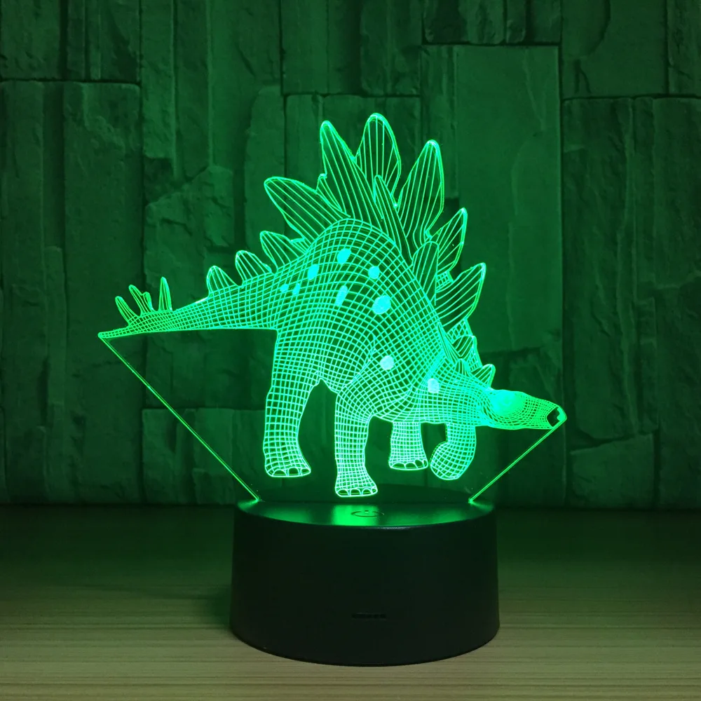 Stegosaurus динозавр 3D светодиодный светильник сенсорный выключатель Настольный