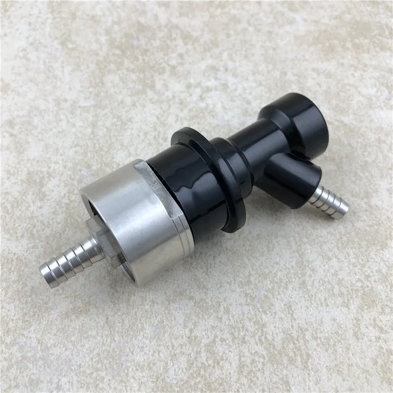 

Stainless Carbonation Cap Carbonator w/ 5/16" Barb, fit soft drink PET bottles- Liquid & Ball Lock Disconnect -1/4"Barb