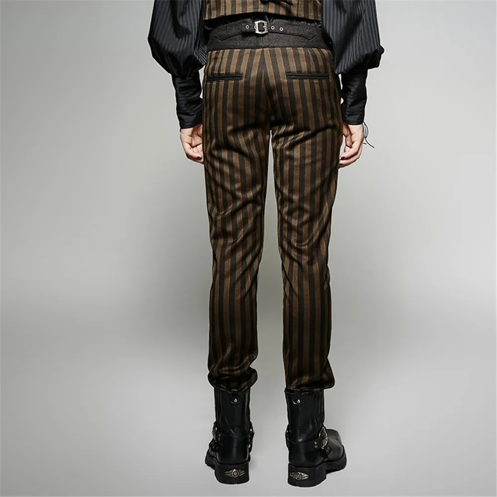 Steam Punk Men Dress Pants Gothic High 