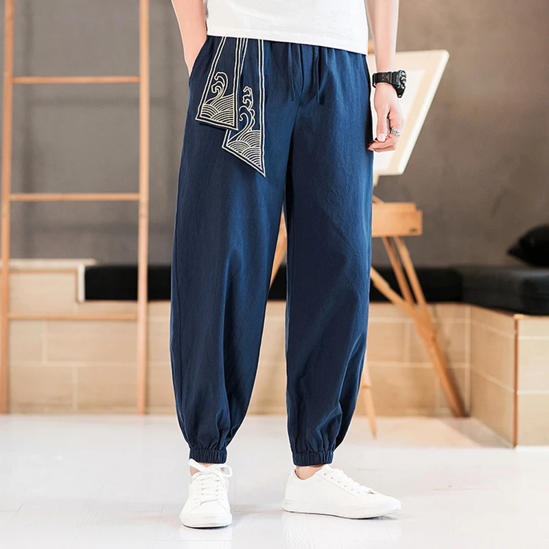 

Casual Pant Men Elastic Waist Plus Size Harem Pants Wide Leg Streetwear Hip Hop Loose Trousers 2019 Summer Clothe