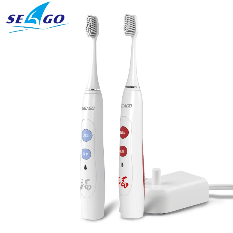 

Seago Sonic Electric Toothbrush Timer Brush USB Rechargeable Electric Tooth Brushes with 3pcs Replacement Brush Head SE-6