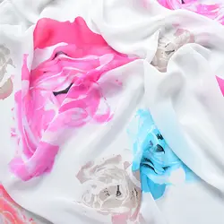 2019 новая высокая твист шифоновая летняя печать ткань цвет розовый мягкий высокий-одежда