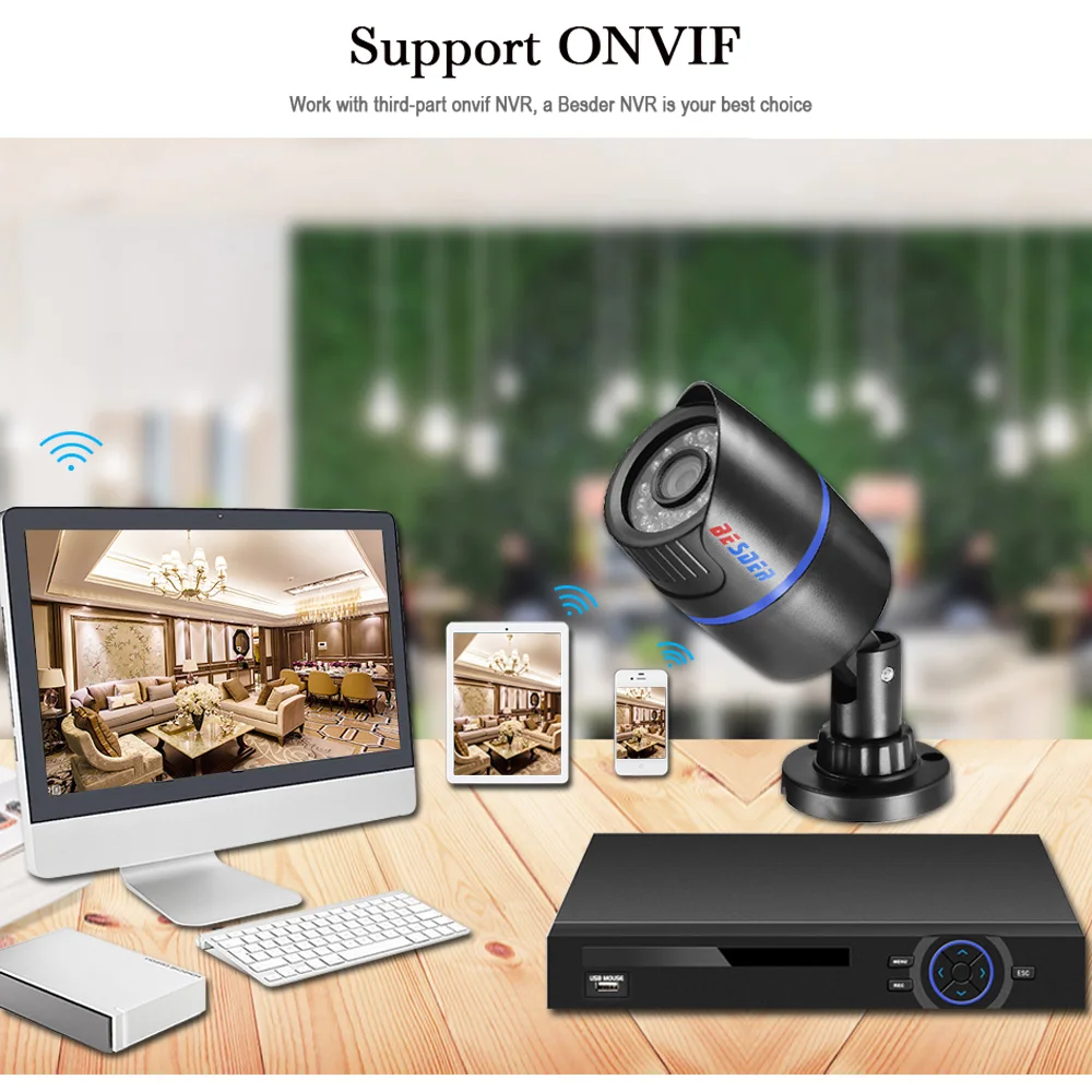 BESDER H.265 IP POE камера безопасности 5MP 3MP 2MP наружная Водонепроницаемая