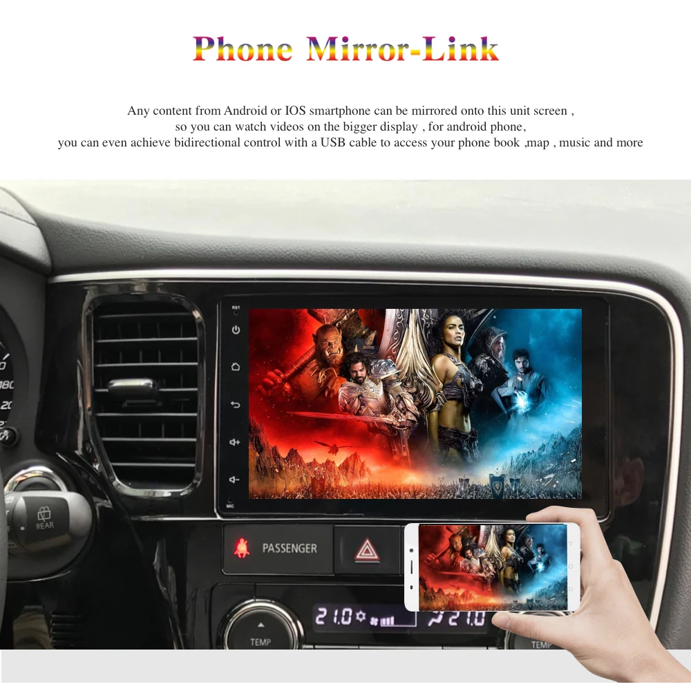 Perfect Android 9.0 Car Radio 2 Din GPS Navi for Mitsubishi outlander 2013 2014 2015 2018 PX6 DSP IPS Screen 4Gb+64Gb 6-Core RDS WIFI BT 2