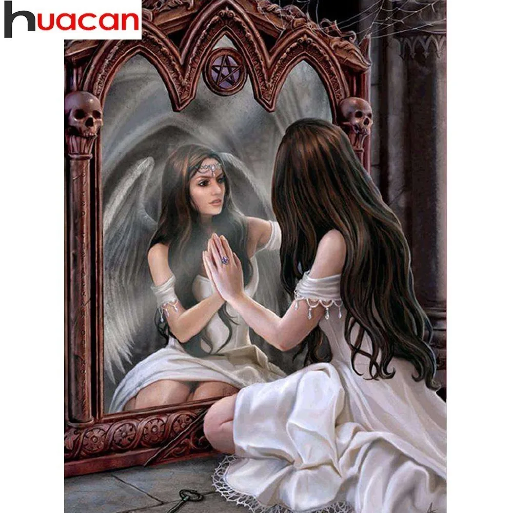 

HUACAN Diamond Mosaic Angel 5D DIY Diamond Painting Portrait Decor Home Diamond Embroidery Sale Picture Of Rhinestones