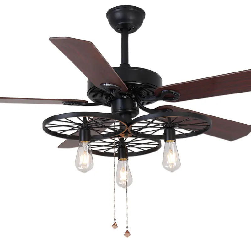 Us 114 75 15 Off American Retro Industrial Style Ceiling Fan With Lights Remote Control Bedroom Ceiling Fans With Lights In Chandeliers From Lights