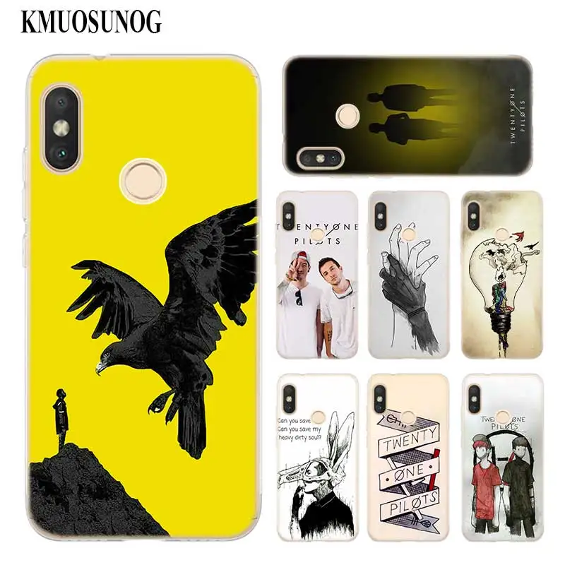 

Transparent Soft Silicone Phone Cases Twenty One Pilots for Xiaomi F1 A1 A2 8 S2 Redmi Note 4X 5 6 5A 6A Pro
