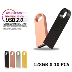 Оптовая продажа Новое поступление USB флэш-накопитель 16 GB флешки 64 GB 32 GB Pen Drive 128 GB 8 GB Водонепроницаемый металлический диск U высокое Скорость