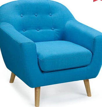 Single recreational sofa chair, cloth art sofa. European cafe dining chair