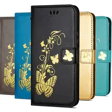 Роскошный Золотой бабочка чехол для samsung Galaxy Note9 S9 S8 плюс S7 S6 край S5 S4 S3 A3 A5 Чехол-бумажник с отделением для D02G