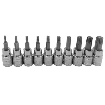 

10pcs 3/8 inch Torx Metric Combination Bit Universal Torque Wrench Head Socket Sleeve Metric Square Head