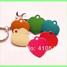 Смешанные цвета 200 шт/партия Собака Имя тег в форме сердца Жетоны для питомцев щенка собаки ярлыки в форме Кота Пользовательские собаки ярлыки в форме кота