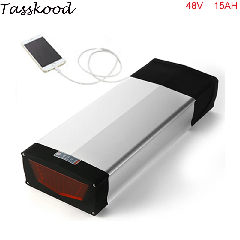 

Rear Rack 48V 750W bafang E-bike Lithium Battery 48V 15ah electric bike battery With Charger and USB port