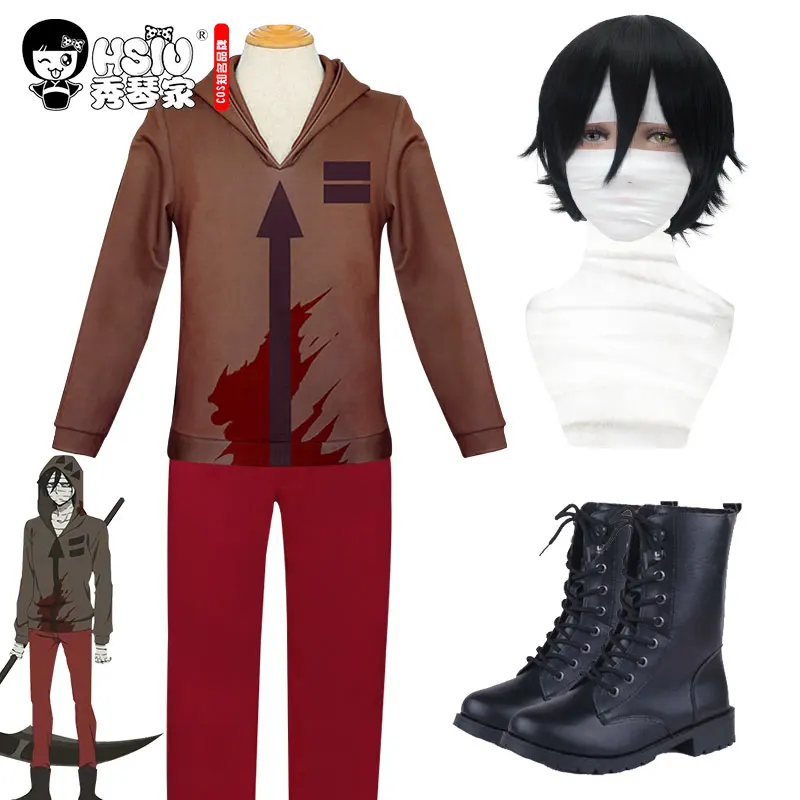 

HSIU NEW High quality Angels of Death Cosplay Isaac Foster Costume Play Wigs Zack shoes Hallowee Cosplay Costume Full