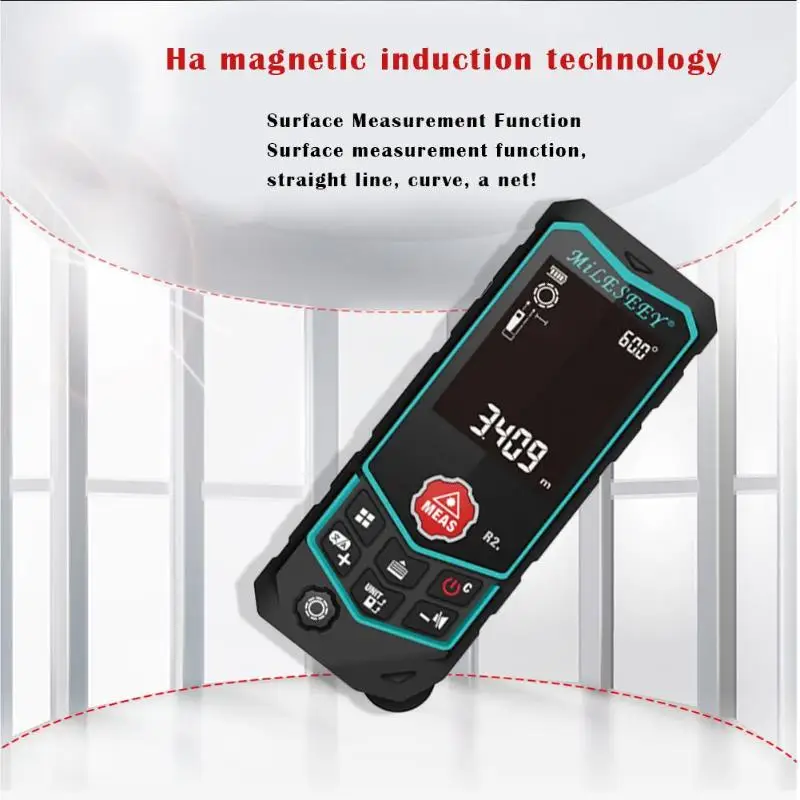 

Mileseey R2 Hand-held Distance Infrared Laser Rangefinder Range Finder Laser Build measure device Measuring Tape