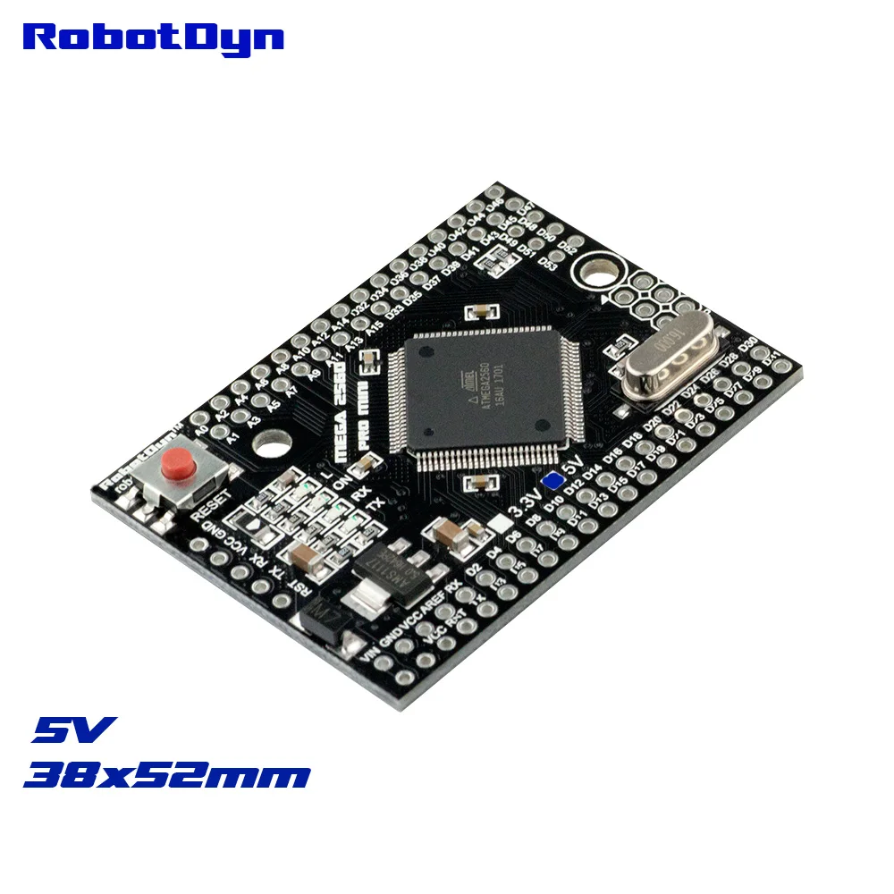 Mega 2560 PRO MINI 5V, ATmega2560-16AU, NO pinheaders. Compatible for Arduino Mega 2560. afbeelding