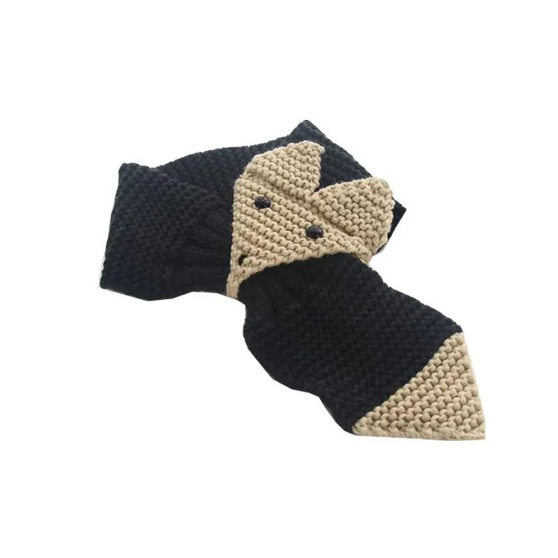 Leo anvi/ модный шарф для мальчиков и девочек от 1 до 5 лет с рисунком лисы, хлопковый шарф с кольцом для шеи, теплые детские шарфы, подарок на Рождество для малышей - Цвет: black