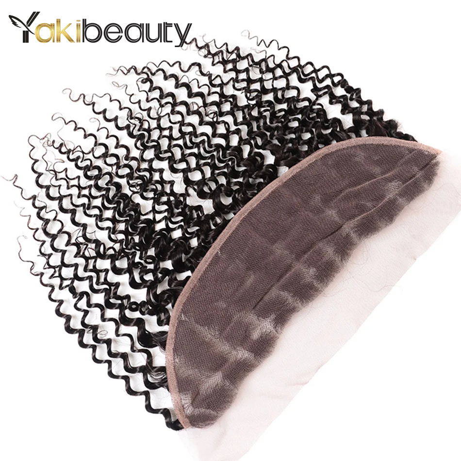 Kinky Curly 3 Bundles With Frontal Closure 4x13 Brazilian Hair Weave Bundles With Frontal Remy Human Hair Bundles With Frontal (8)