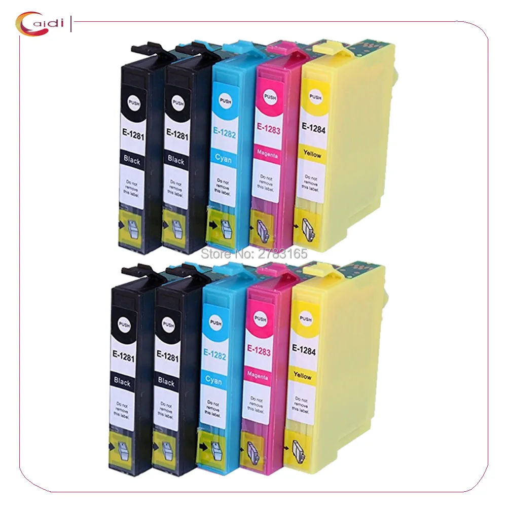 10 шт. совместимый для epson T1281 чернильный картридж принтера EPSON Stylus S22 SX125 SX130 SX230 SX235W