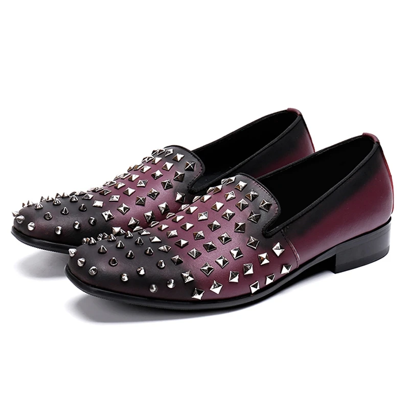 Hombre Sl490 Genuino Rocker Cuero A Slip De Zapatos On Hombres Punta Púrpura Mano Cómodos Vintage Hecho Mocasines Casuales Redonda Los wIURxPqp