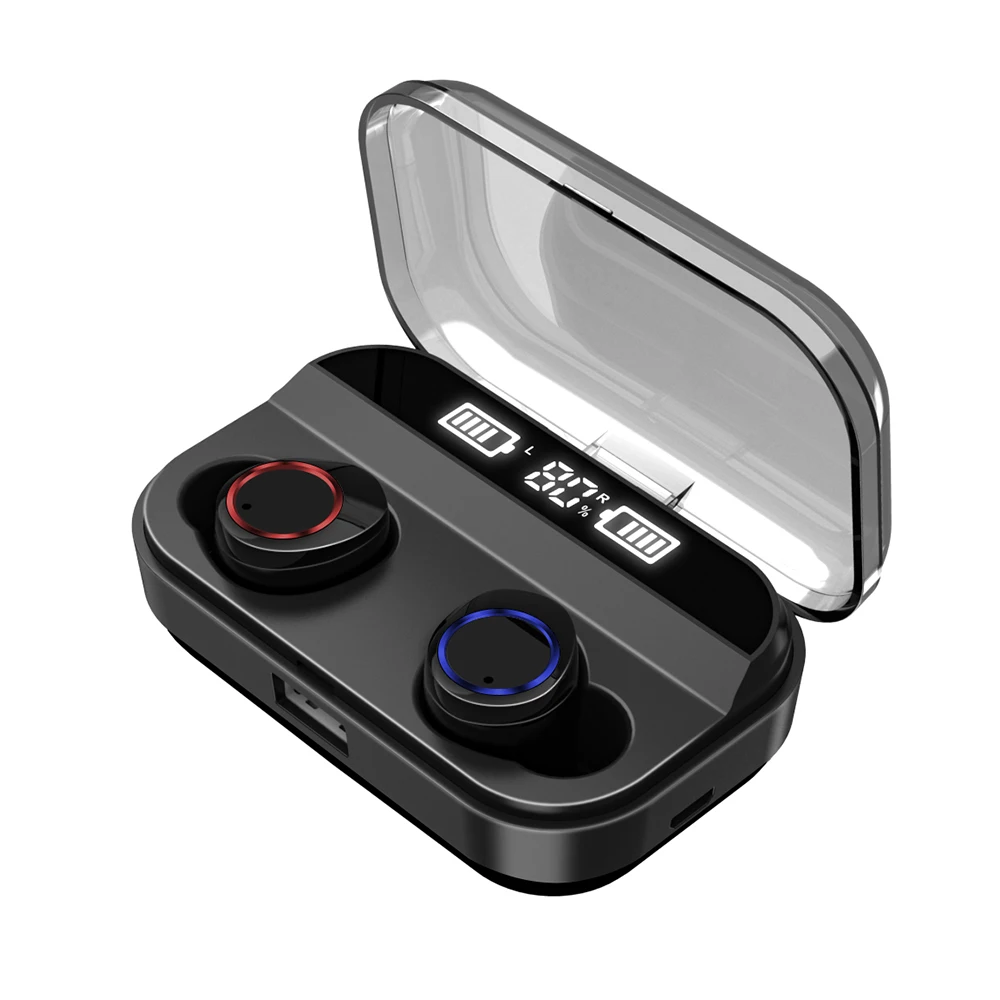 

TWS Wireless Bluetooth 5.0 Earphone With LED Power Display Charging Box Waterproof Stereo Touch Control Sport Binuaral Earpiece