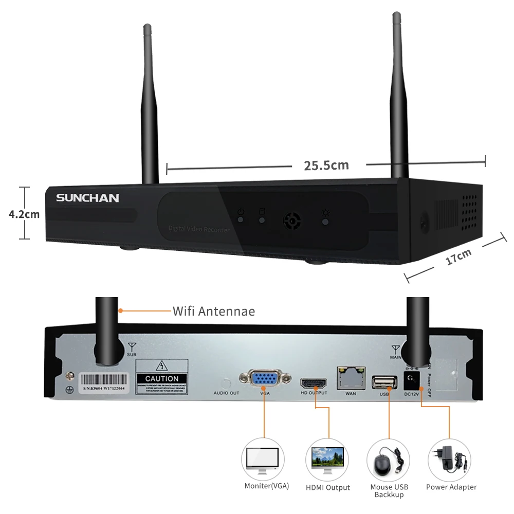 SUNCHAN Plug And Play 960P HD Открытый ИК Ночное Видение домашняя ip камера видеонаблюдения WIFI