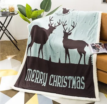 

Home Textile Fashion Deer Elk Christmas Lambs Blankets for Beds Mantas Soft Plaids Bed Cover Bedspread koc narzuta New Year Gift