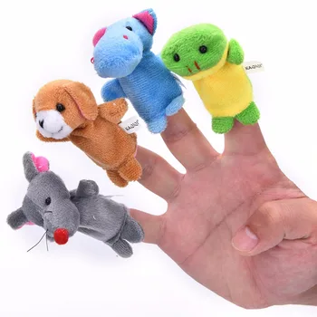 

10 Pcs/Lot Hand Toy Cartoon Animal Finger Puppet Biological Animal Finger Puppet Plush Toys For Children's Favor Dolls G0181