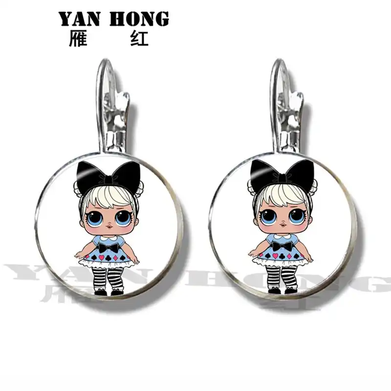 Кукольные серьги-гвоздики для маленьких животных, милые серьги-гвоздики для домашних животных, подарки для девочек с героями мультфильмов, ...