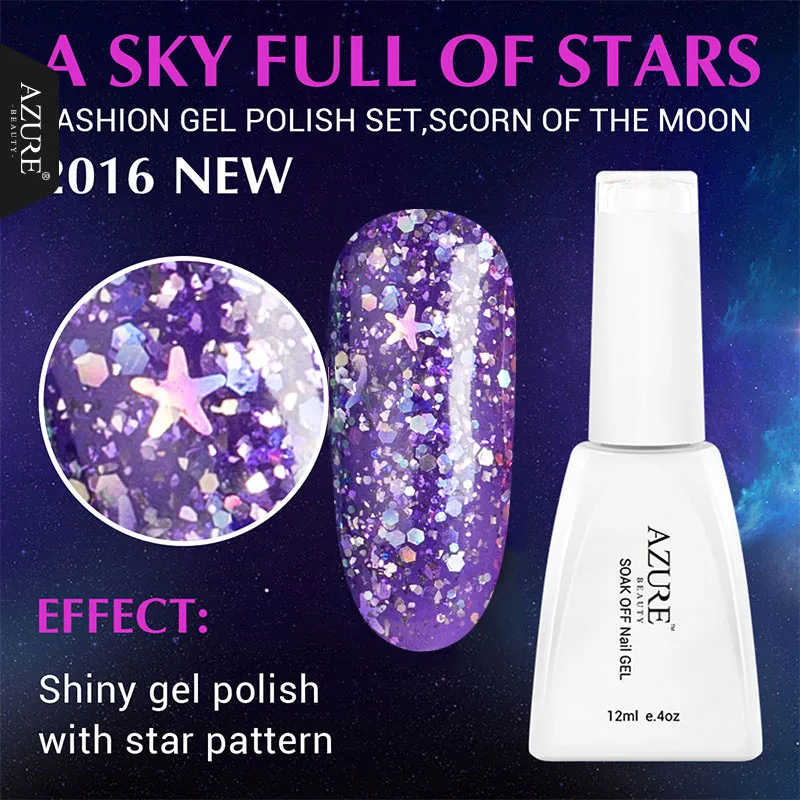 

Azure Newest Fashion Nail Gel 3D Diamond Glitter UV Gel Nail Varnish Color Art Led UV Nail Lacquer Base Top Coat Gel Polish Glue
