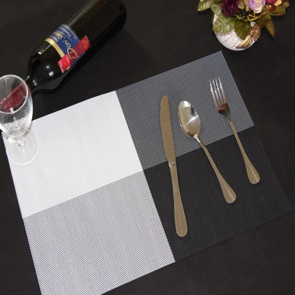 6PCS/Lot Placemat Square Pattern PVC Non slip Placemats for Dining