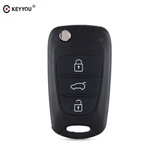 KEYYOU-carcasa de llave abatible para Kia K2, K5, Sorento, Sportage, 3 botones, plegable, mando a distancia de coche, cubierta en blanco, cuchilla sin cortar, novedad