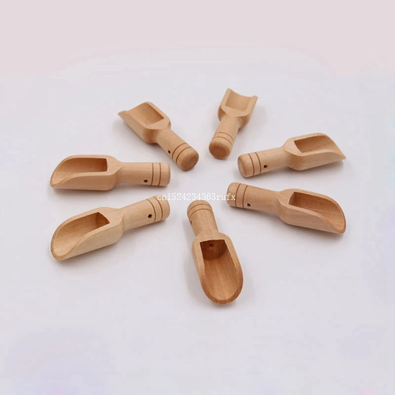 

100 pcs Salt Tea Scoop Tableware Natural Wooden Crafts Spoon Small Condiment Sugar Spoon Wood Tea Spoon Tea Scoop