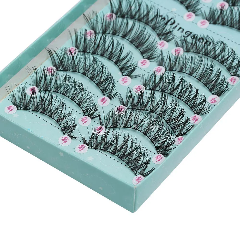 

10Pairs Handmade 3D Natural Cross Long Messy False Eyelashes Gorgeous Soft Eye Lashes Fake Lashes Extension Makeup Beauty Tools