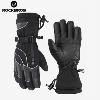 

ROCKBROS Winter Cycling Bike Gloves Warm Thermal Full Finger Windproof Mittens Women Men Bicycle Skiing Outdoor Sports Gloves