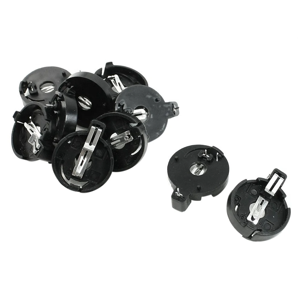 

HOT-10 pcs 2 pins round shape for CR / LIR 2032 2025 2016 button cell battery holder