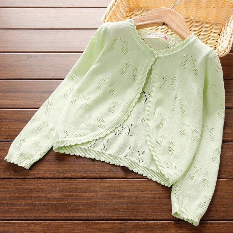 Thin Kids Cardigan For Girls Soft Coat Spring Solid Clothing Sweater Knitted Outwear Children Top moda infantil | Детская одежда и