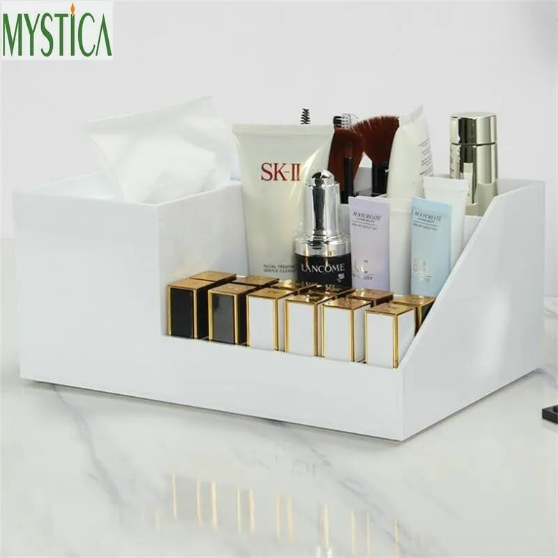 

Nordic Makeup Storage Box Acrylic Nail Polish Lipstick Organizer Cosmetic Jewelry Tissue Case Home Desktop Decoration Container