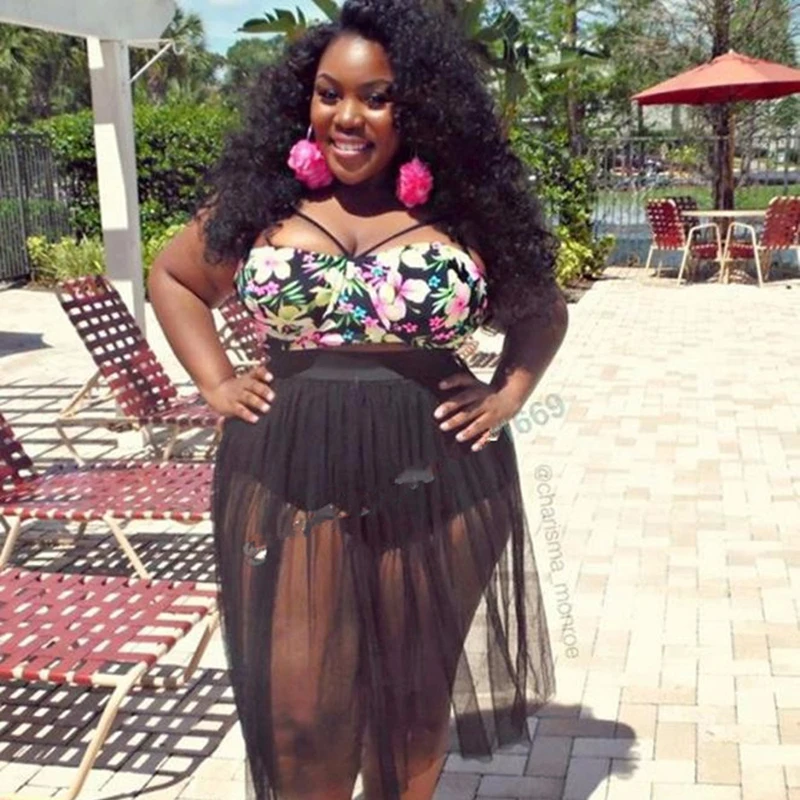 2017 Large size Swimwear for fat women bikini set push up summer beach