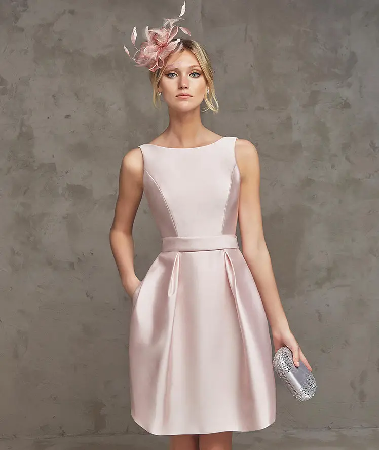 2019 Новое поступление вечернее женское платье пикантные спинки Светло-розовый короткие вечернее платье, пикантное спинки свадебное