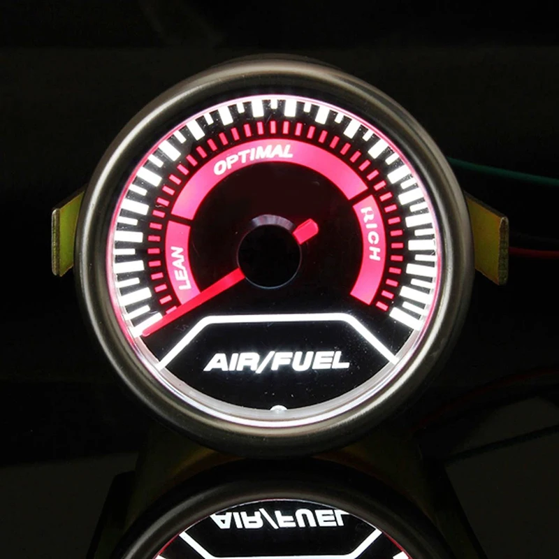 

Universal 2 inch Auto Car Air Fuel Ratio Gauge Motor AFR Racing Meter Monitor White LED Red Pointer 12V Smoke Lens