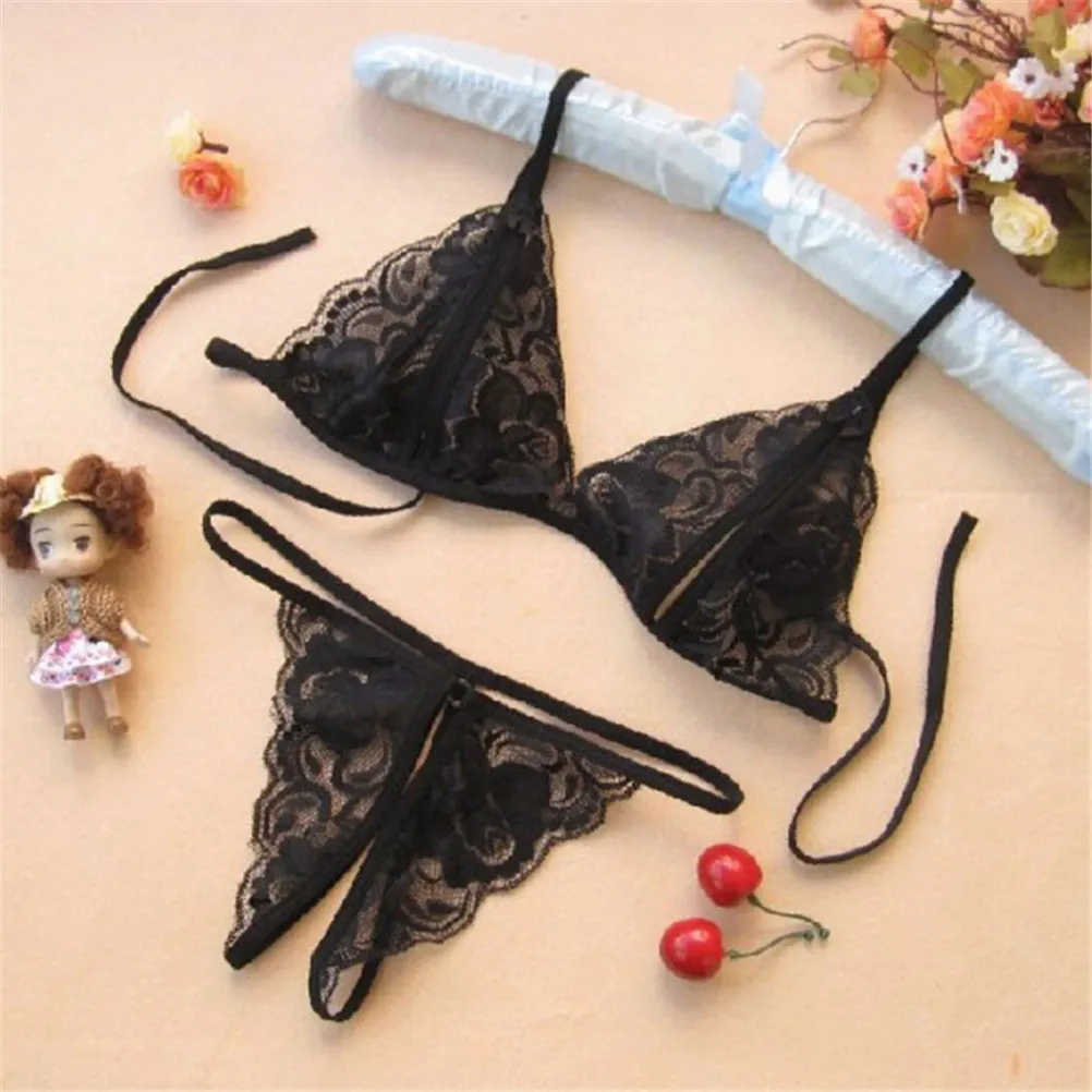 

Women Sexy Bra + T Pants Sexy Costumes Erotic Underwear Transparent Baby Doll Exotic Apparel Babydoll Lingerie