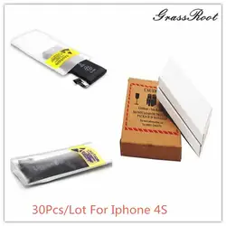 Уличный 30 шт. 3,8 В 1430 мАч литий-ионная внутренний Батарея для iPhone 4S мобильный телефон Встроенный литиевый Замена Batteria