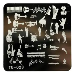 Музыкальный шаблон DIY шаблон художественный штамп с изображением для ногтей штамповки пластины Маникюр F35