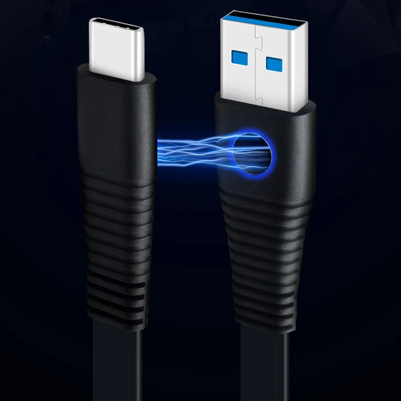 Thbelieve USB к USBC Магнитный кабель 1 м плоский Type C 3 0 зарядка передачи данных шнуры для