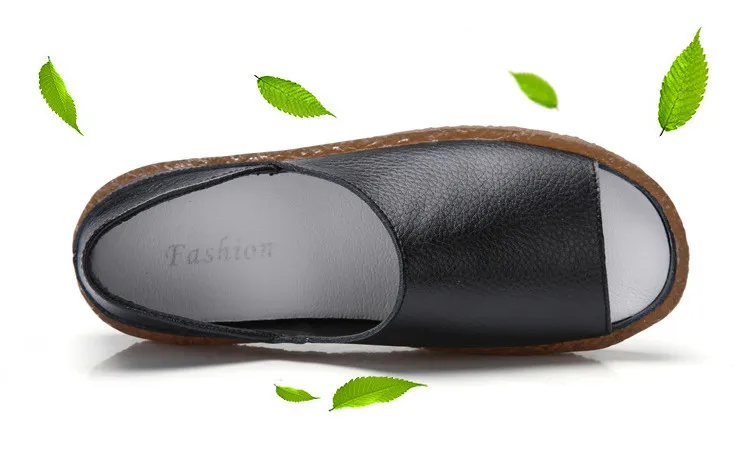 QJ Y035-Fashion 2019 Fisherman Shoes Women Cut Outs Genuine Leather Woman Summer Sandals-13