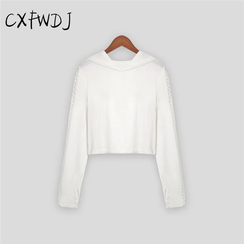 2018 Autumn And Winter Women New Sweatshirt Hooded Hollow Long Sleeve Ms Fashion set head Solid Color Sweatshirt Tops Female Hoodies