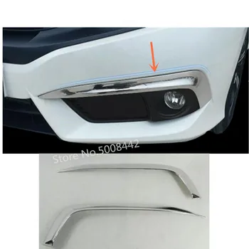 

For Honda civic 10th sedan 2016 2017 2018 Car body ABS Chrome cover trim front head fog light lamp frame stick eyebrow hoods
